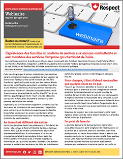 Expériences des familles en matière de soutien aux anciens combattants