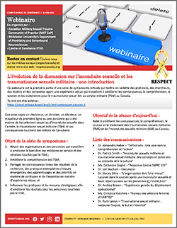 L’évolution de la discussion sur l’inconduite sexuelle et les
traumatismes sexuels militaire : une introduction
