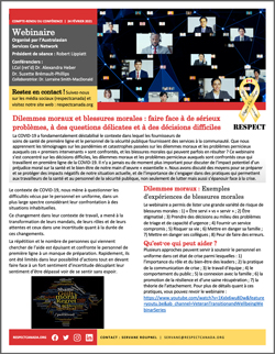 Caractéristiques et prédicteurs de la détresse morale chez le
personnel soignant